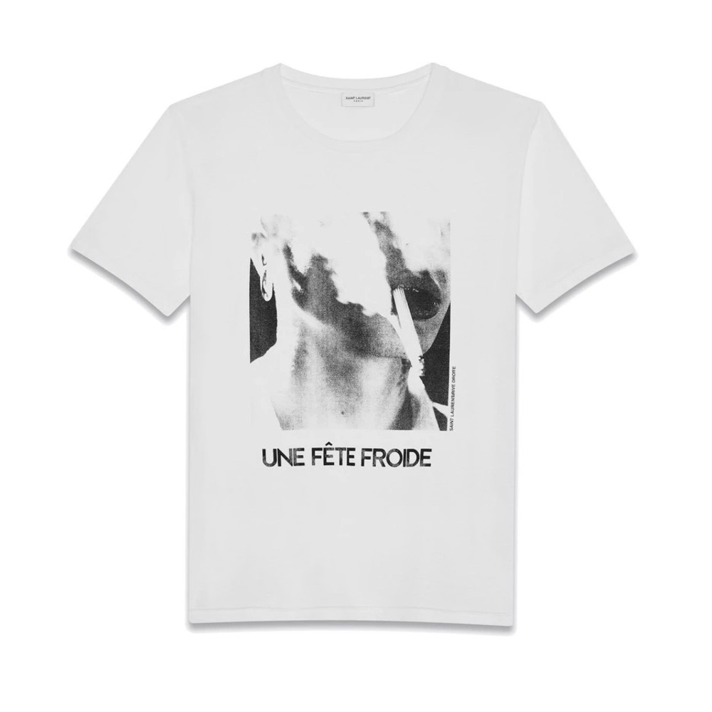 Saint Laurent White Graphic Tee